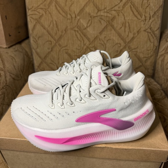 Brooks Shoes - Brooks Glycerin Max 2 Grey Pink White 1204681B048 Women Size 8.5 Running Shoes